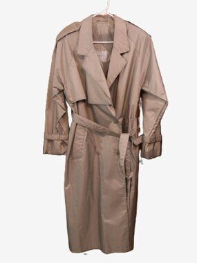 VTG Women's Fleet Street Trench Coat Khaki Double Breasted Size 10